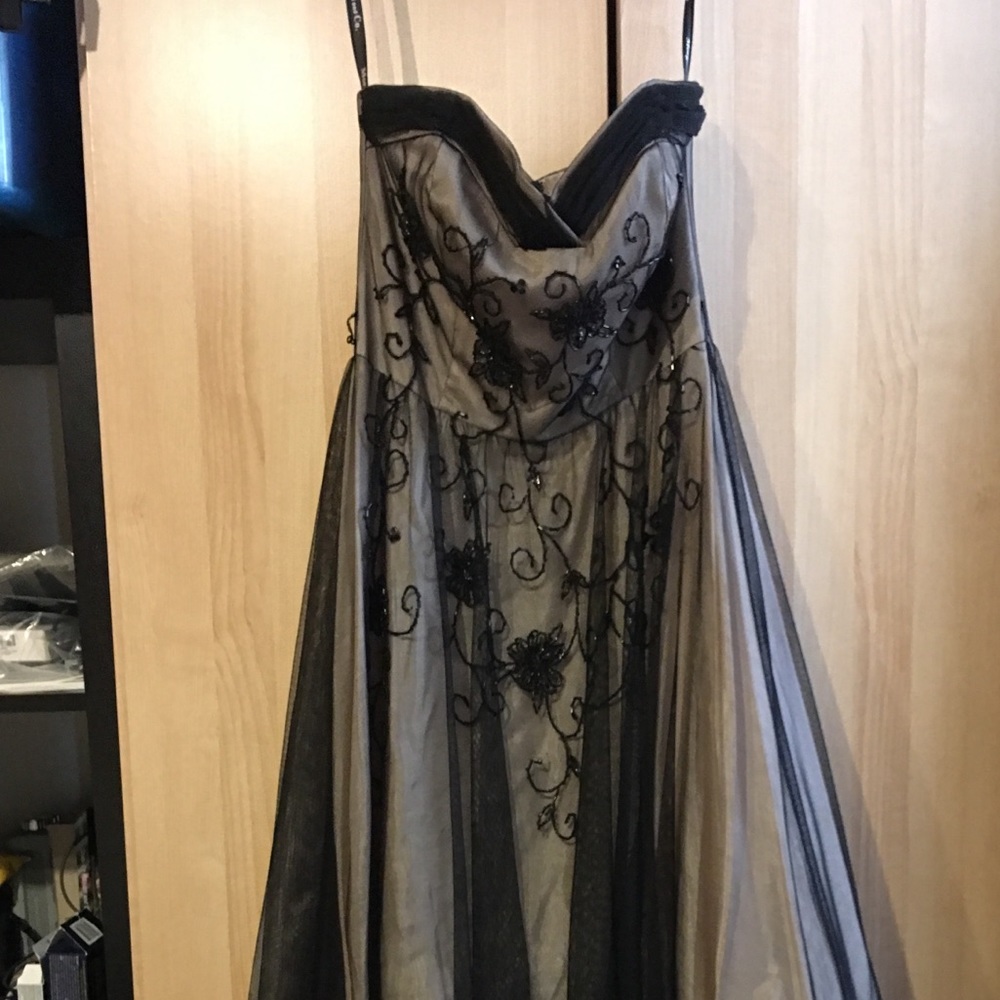 Black dress - tulle beaded design